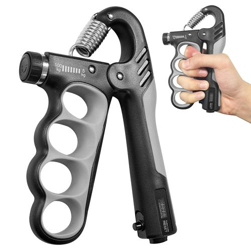 MXhme Hand Grip Strengthener - 5-100KG Adjustable Hand Exerciser Grip Strength Trainer for Muscle Building, Hand Therapy and Recovery - Relieve Pain for Arthritis, Carpal Tunnel, Includes Grips and