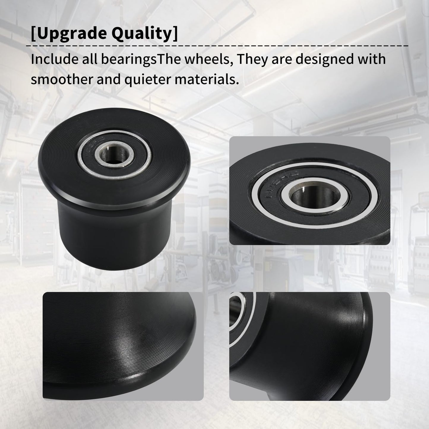 4 Rolling Seat Trolley Wheels,Sliding Seat Bracket Roller, Fit for Bowflex Home Gym Compatible Models Blaze, Classic, Elite, Motivator2, Pr1000, Sport, Conquest, Ultimate2, Schwinn Comp, Revolution