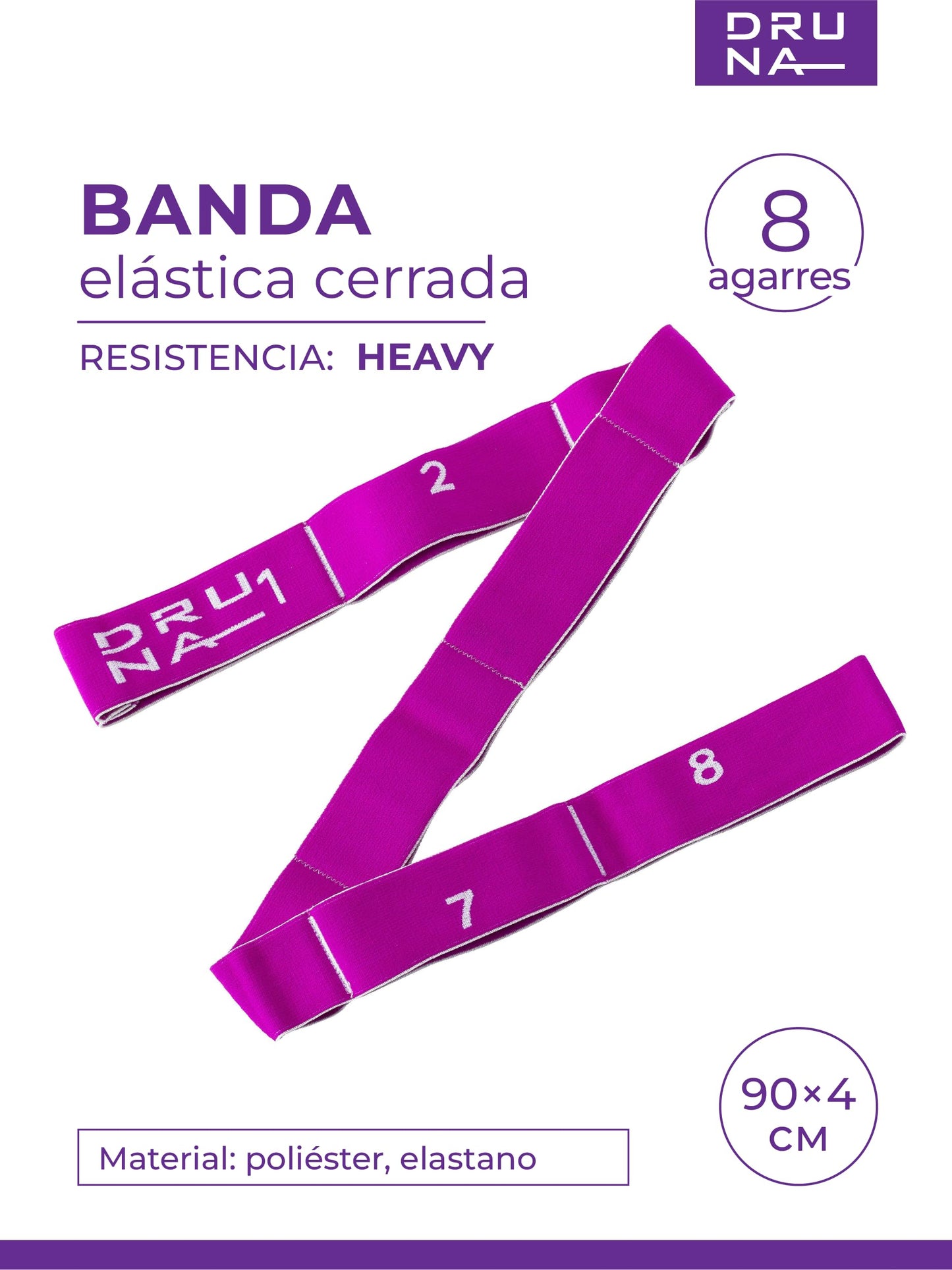 8-Loop Resistance Stretch Band – Elastic Fitness Strap for Yoga, Pilates, Dance, Rhythmic Gymnastics & Physical Therapy (Pink)