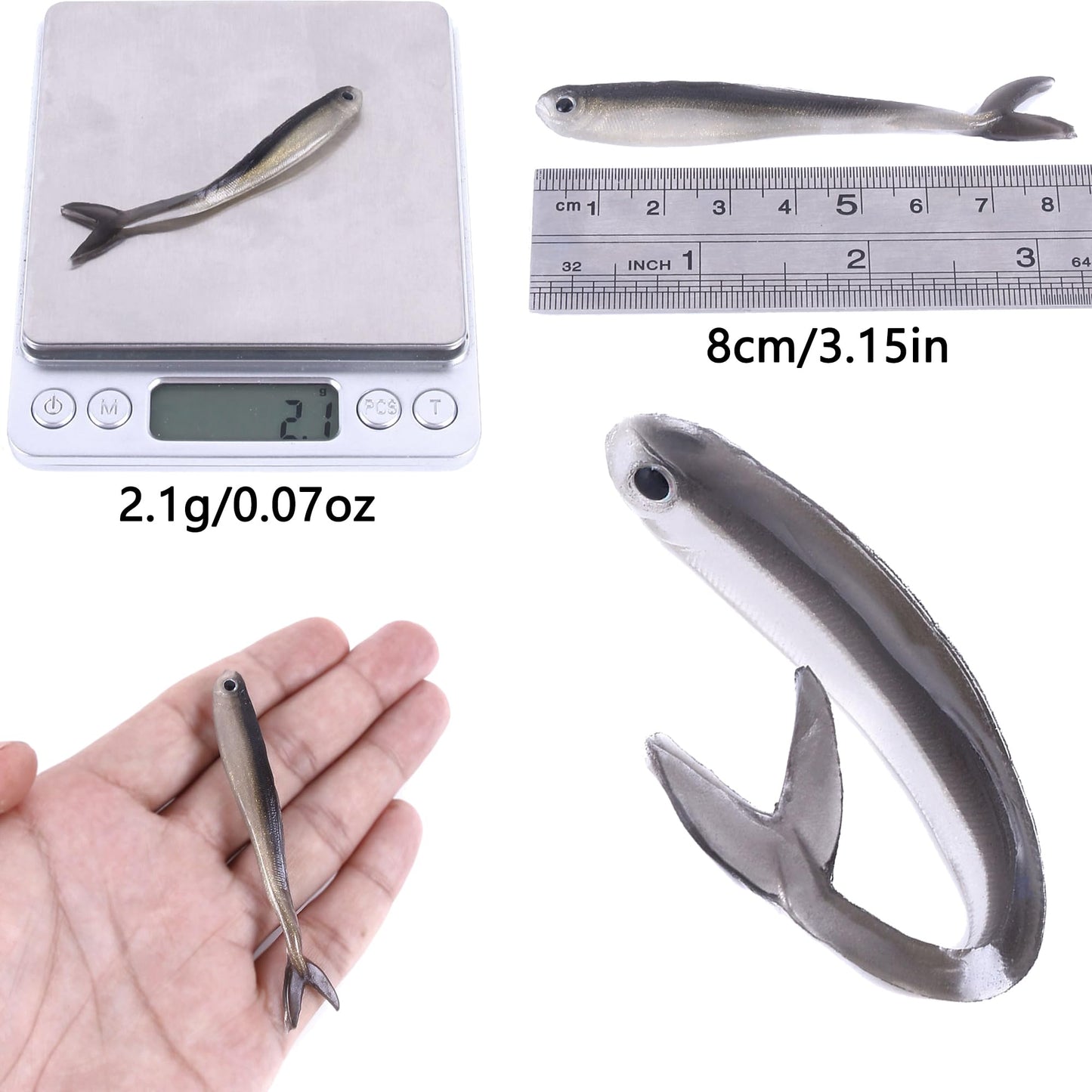 LURESMEOW Paddle Tail Swimbaits,Soft Plastic Fishing Lures Swim Baits for Bass Fishing,30pcs with Box,Soft Plastic Swimbaits for Bass Trout Crappie Lures Kit for Saltwater Freshwater