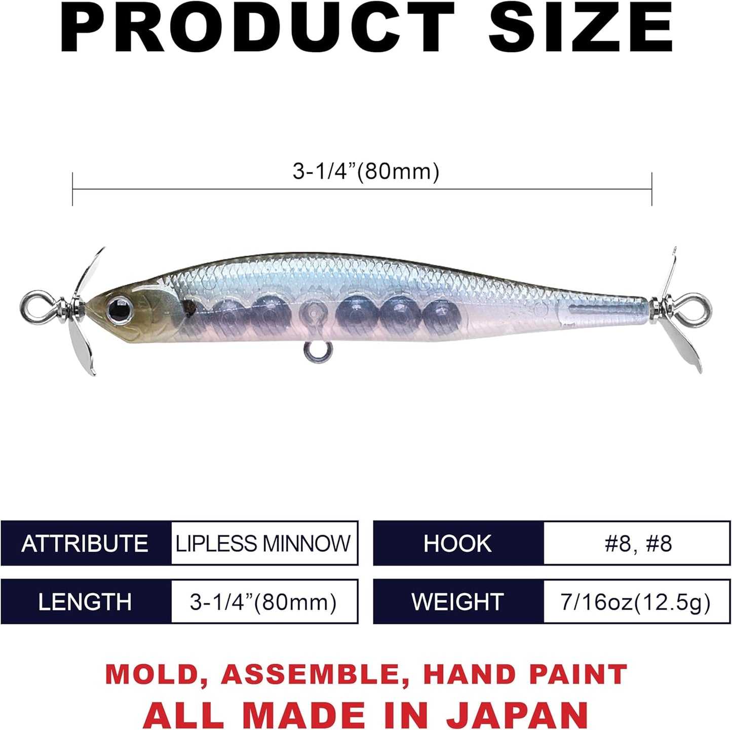 LUCKY CRAFT Screw Pointer 80, Freshwater Bass Fishing Lure, Jerkbait, Smallmouth, Walleye, Sinking, Tournament Winning, Spy Bait, Fishing Gear, Fishing Accessories, Tackle