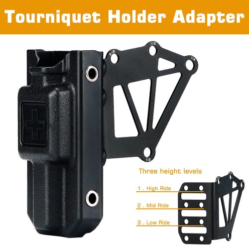 Guayma Tourniquet Holder Adapter with QLS Kit,Tactical Holster Adapter Police Airsoft Gear,BK