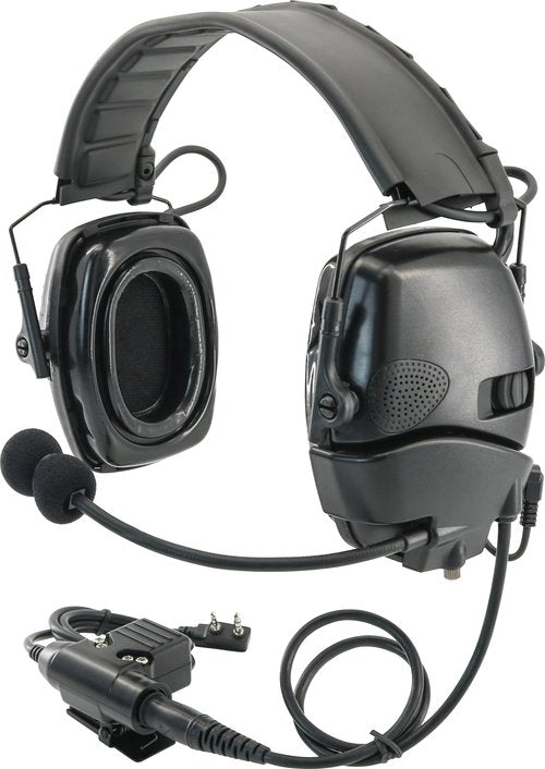 COMBATGEAR Hearing Protection Ear Defender Tactical Headset+Gel Earpads Noise Reduction NRR 23dB for Hunting Range Mowing (Style 1, Black)