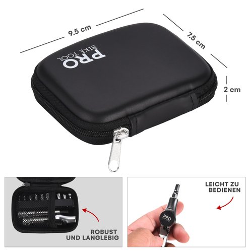 PRO BIKE TOOL Multifunction Bicycle Tool - Black Pantone 419 - Durable Steel, Compact Design for Easy Carry - Versatile Use -Screw Drivers Tool Set - 4.1 x 3.3 Inches