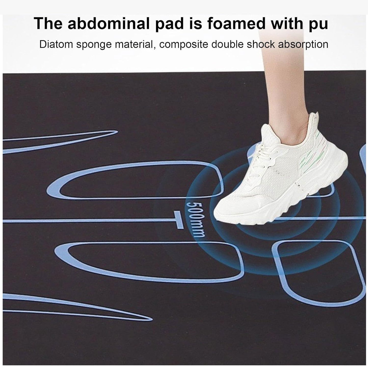 Exercise Equipment Mat with Storage Bag for Ab Roller Wheel Non-Slip Gym Floor Pad 7mm Extra Long Sound Insulation Knee Yoga Mat For Floor Workouts (Blue-Black(B), 71"L X 28"W X 0.28"H)