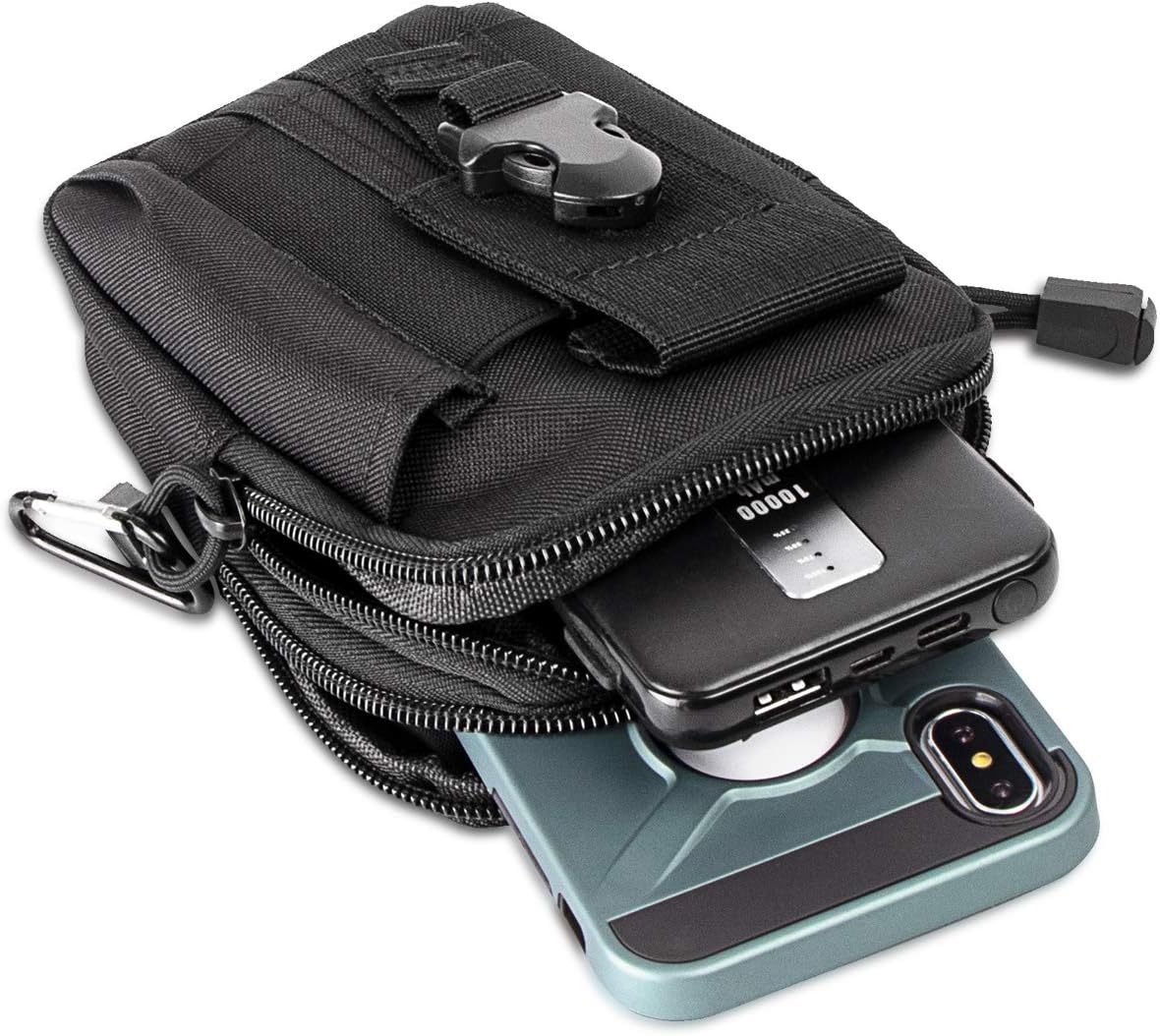 IronSeals Tactical Molle Pouch Compact Utility Waist Bag Phone Holster Holder for 4.7"-6.9" iPhone 15 Pro Max/15 Pro/14 Plus/14 Pro Max/14/13 Pro Max/13 Pro/12 Pro Max/11 Pro Max