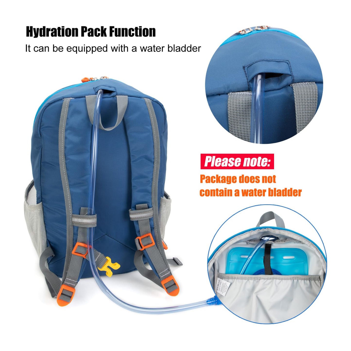 IVYGREEN Little Kids Hiking Backpack for Boys or Girls, Small Daypack for Camping or Travel (Blue, Small)