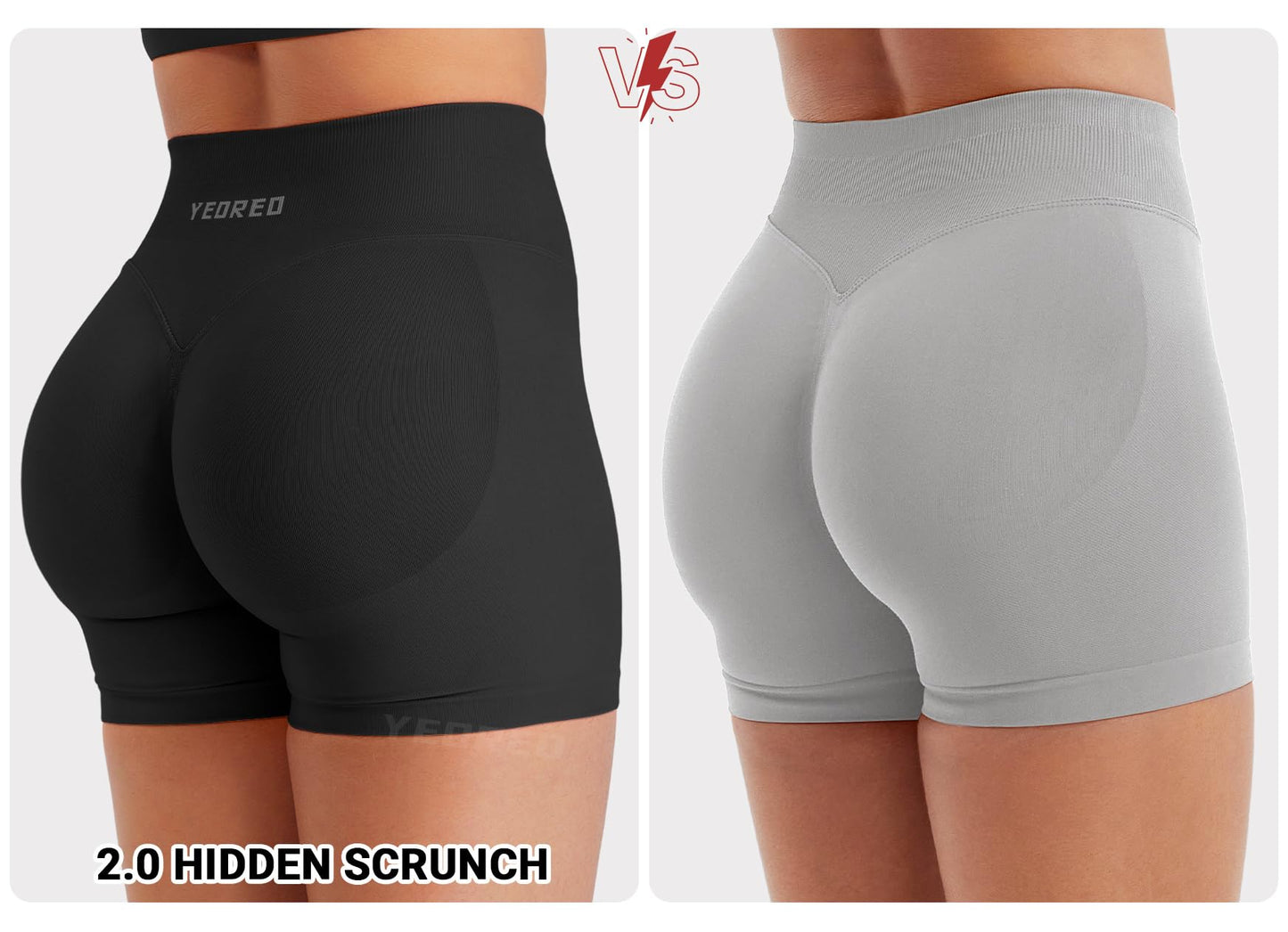 YEOREO Hidden Scrunch Workout Shorts Vision Women Seamless Gym Shorts High Waist Yoga Shorts