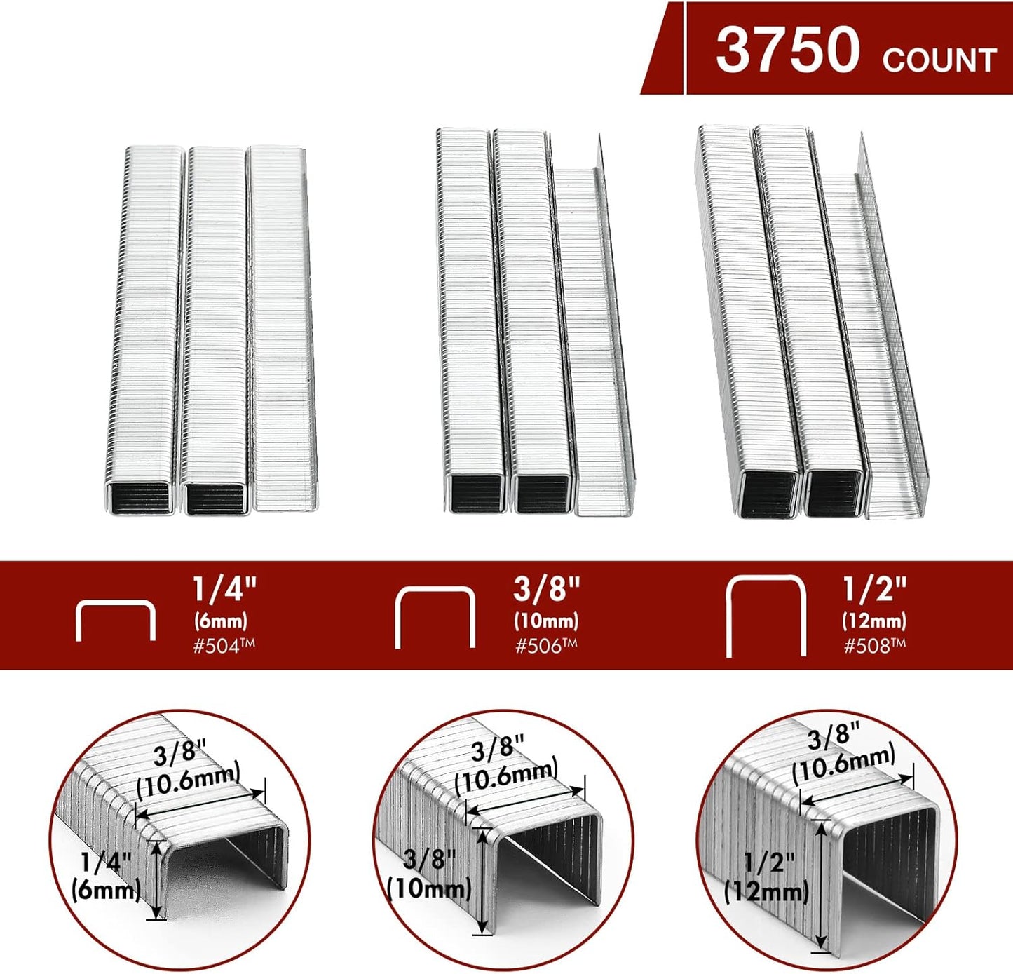 Arrow T50 Staple Gun Kit, Lightweight & Comfortable Grip, with 3750 Pieces T50 1/4", 3/8", 1/2" Staples, for Upholstery Professional Projects, T50X TacMate