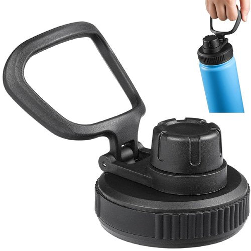 Lid for Hydro Flask Wide Mouth Sport Water Bottles, Spout Lid for Hydroflask 18 oz 32 oz 40 oz Wide Mouth Bottle Lid Replacement Cap (Black)