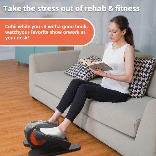 ESL Under Desk Elliptical - Portable Leg Exerciser for Seniors, Compact Seated Elliptical with Remote Control, LCD Display Electric Elliptical Trainers for Home, Ellipse Leg Exerciser as Seen on TV