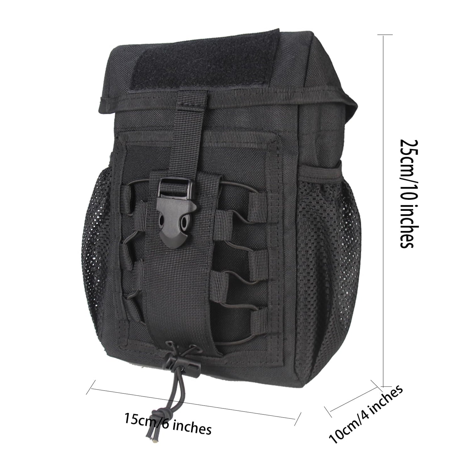 Generic Tactical Compact EDC Bag with Phone & Water Bottle Holder - Multifunctional Molle Pouches for Tools and Sundries（Black）