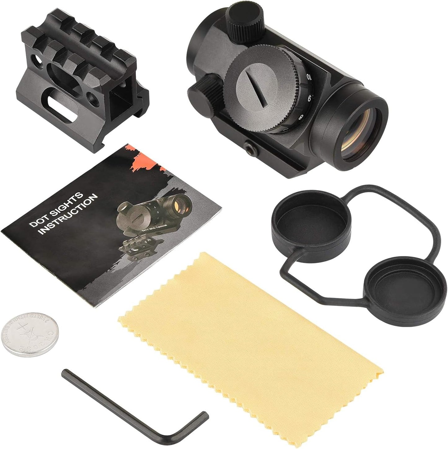 MidTen 2MOA Red Dot Sight 1x25mm Reflex Sight Waterproof & Shockproof & Fog-Proof Red Dot Scope with 1 inch Riser Mount