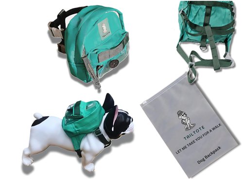 Tailtote Dog Hiking Backpack Harness Lightweight, Adjustable, and Water-Resistant Pet Poopbag Holder for Outdoor Adventures,Puppy Training or Everyday Walks (Small)