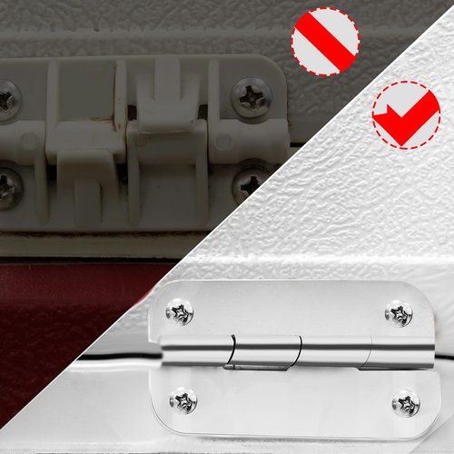 LIKIER Cooler Hinges for I-gloo Cooler, Replacement Parts Stainless Steel Cooler Hinges Replacement Set with 12 Screws, Pack of 3