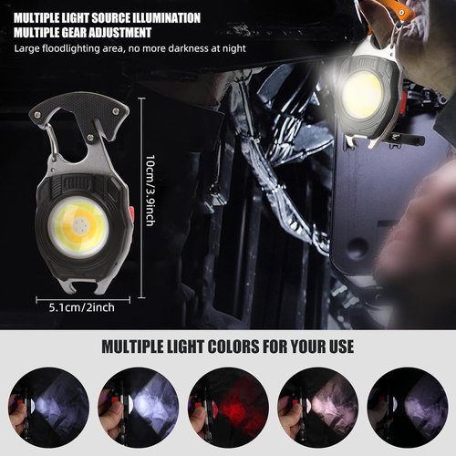 E-SHIDAI Mini Flashlight 1 Pack, Rechargeable Keychain Flashlight with 3 Light Modes, 1000lumens Bright EDC Flashlight Keychain Light with Magnet Base, Portable Pocket Flashlight for Camping Walking