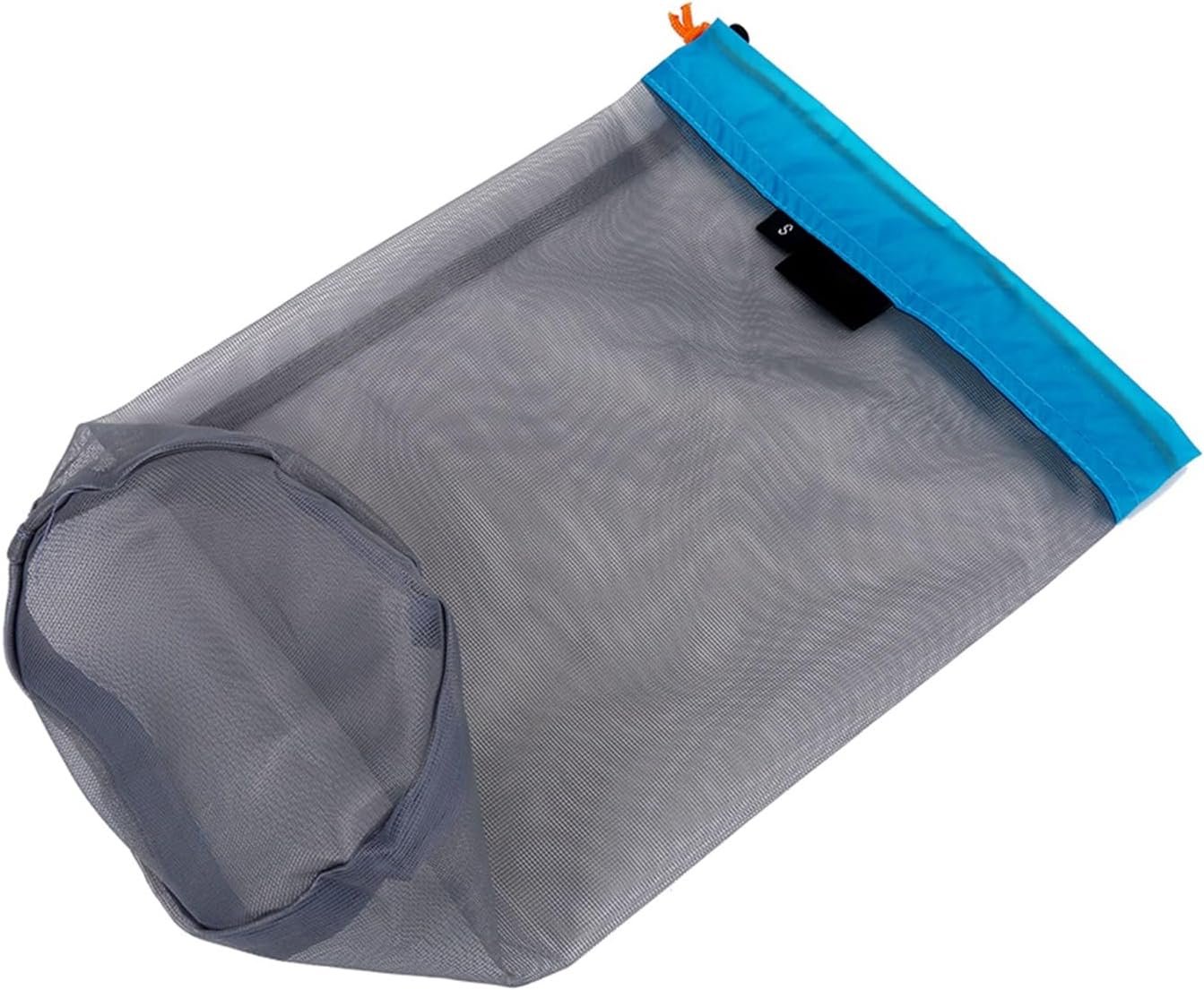 Mesh Stuff Sack Light Weight Nylon Mesh Drawstring Storage Bag for Travelling Hiking Camping Stuff Storage(Orange M)