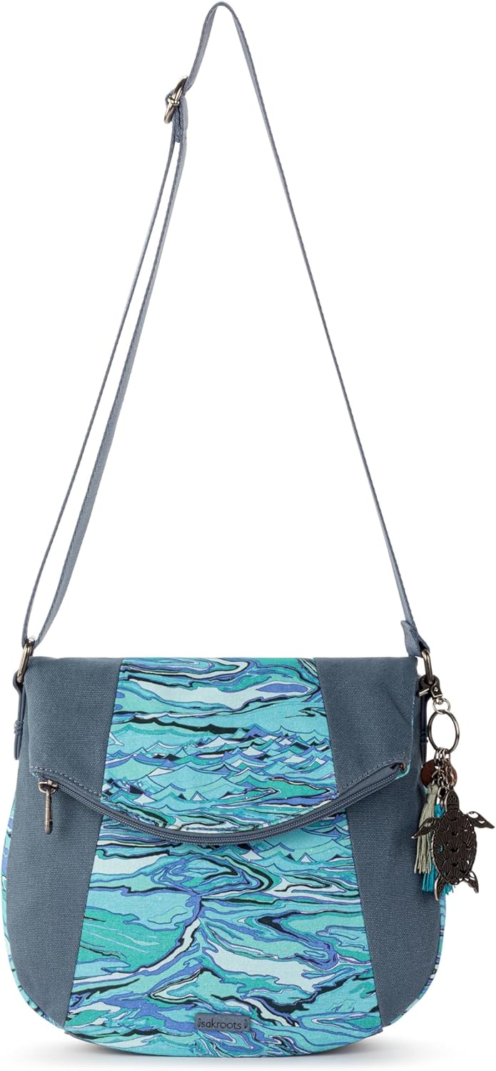 Sakroots Foldover Crossbody Purse - Women's Handbag For Everyday & Travel - Cross Body With Adjustable Shoulder Strap