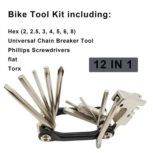 WIWUE GUO Bike Chain Tool, Ultimate Bike Multitool Kit - Lightweight Stainless Steel - Includes Chain Breaker, Tire Repair Kit, Motorcycle Accessories