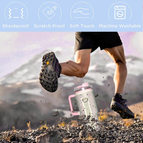 mpmpssss Bling Water Bottle Carrying Bag, Suitable for Stanley 40oz Tumbler with Handle Neoprene Water Bottle Holder Pouch with Adjustable Strap for Stanley Cup Accessories.