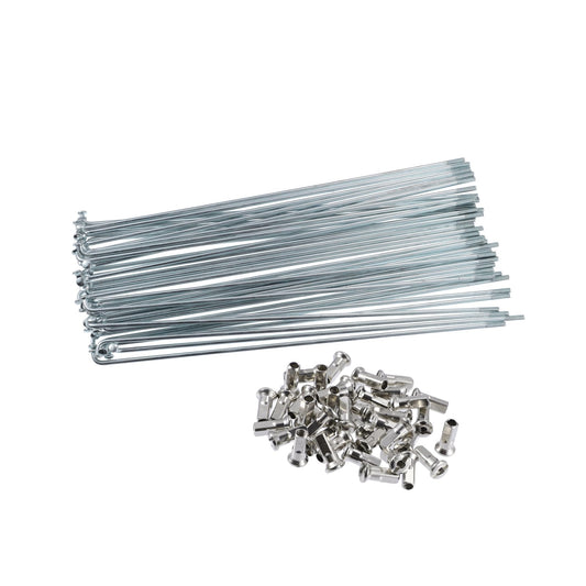 ACROPIX 40pcs Bicycle Carbon Steel Spokes 12G Bike Spoke 210mm Length with Nipples for Most Bicycle Silver Tone Car Parts