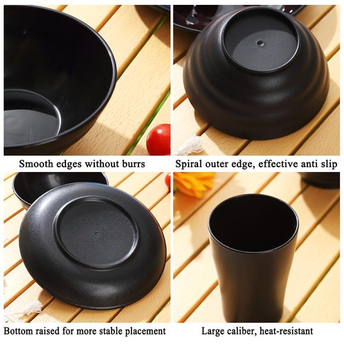 Kyraton Camping Utensils, Portable Travel Silverware Set With Reusable Light Weight Mug, Bowls and Plate, Stainless Steel Cutlery Set, Camping Mess Kit for 1 Person