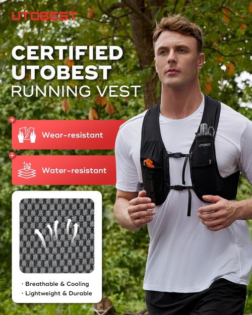 UTOBEST Running Vest for Women Men, Ultra-Light Minimalist Hydration Breathable Reflective Running Gear for Trail Hiking Jogging XL Vest Only