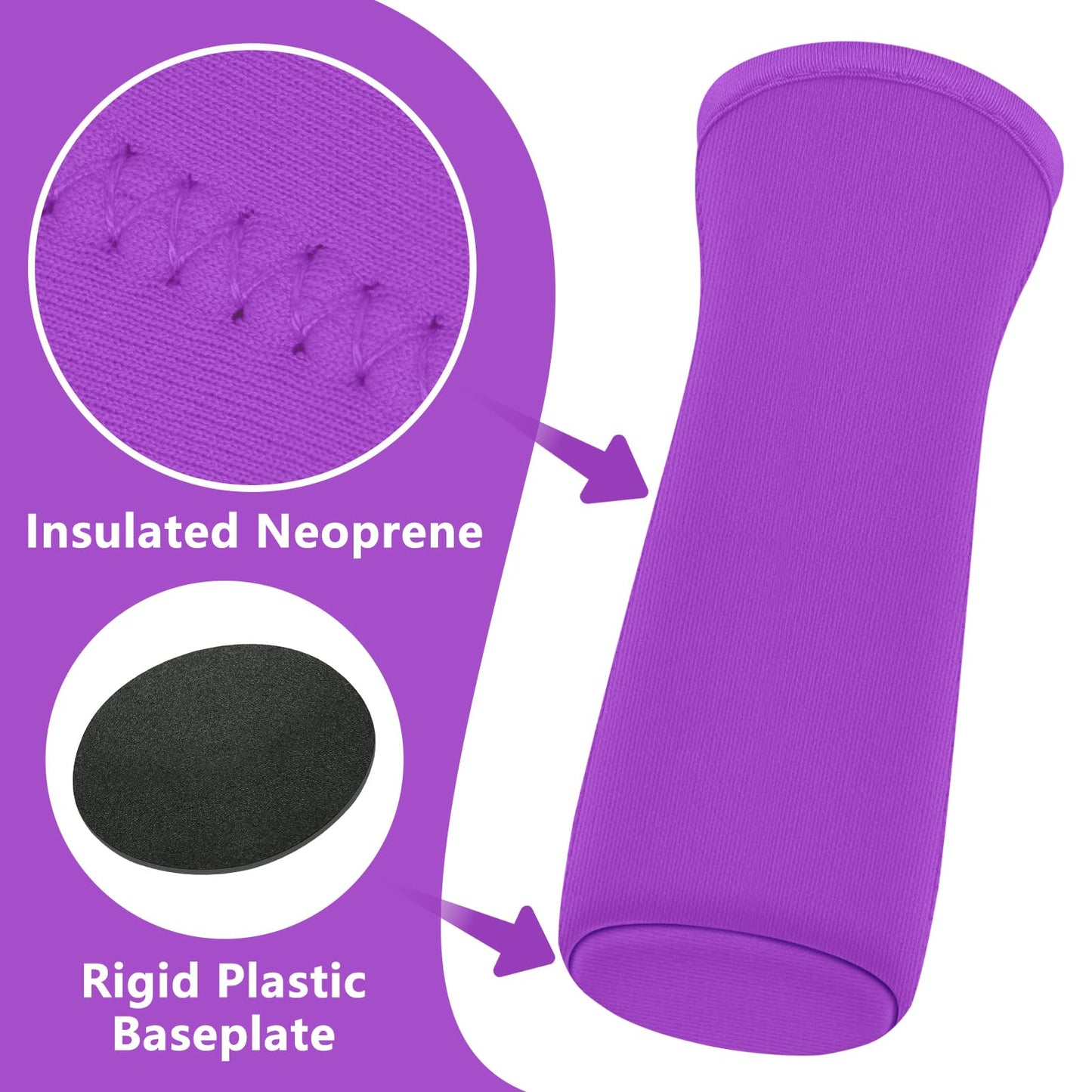 2Pcs Protective Sleeves Compatible with 22 oz Cirkul Water Bottle, Fit for 22 oz Plastic & Stainless Steel Bottles, Anti-slip Cover Made for Cirkul Accessories, Sweat Absorbing Material, Purple