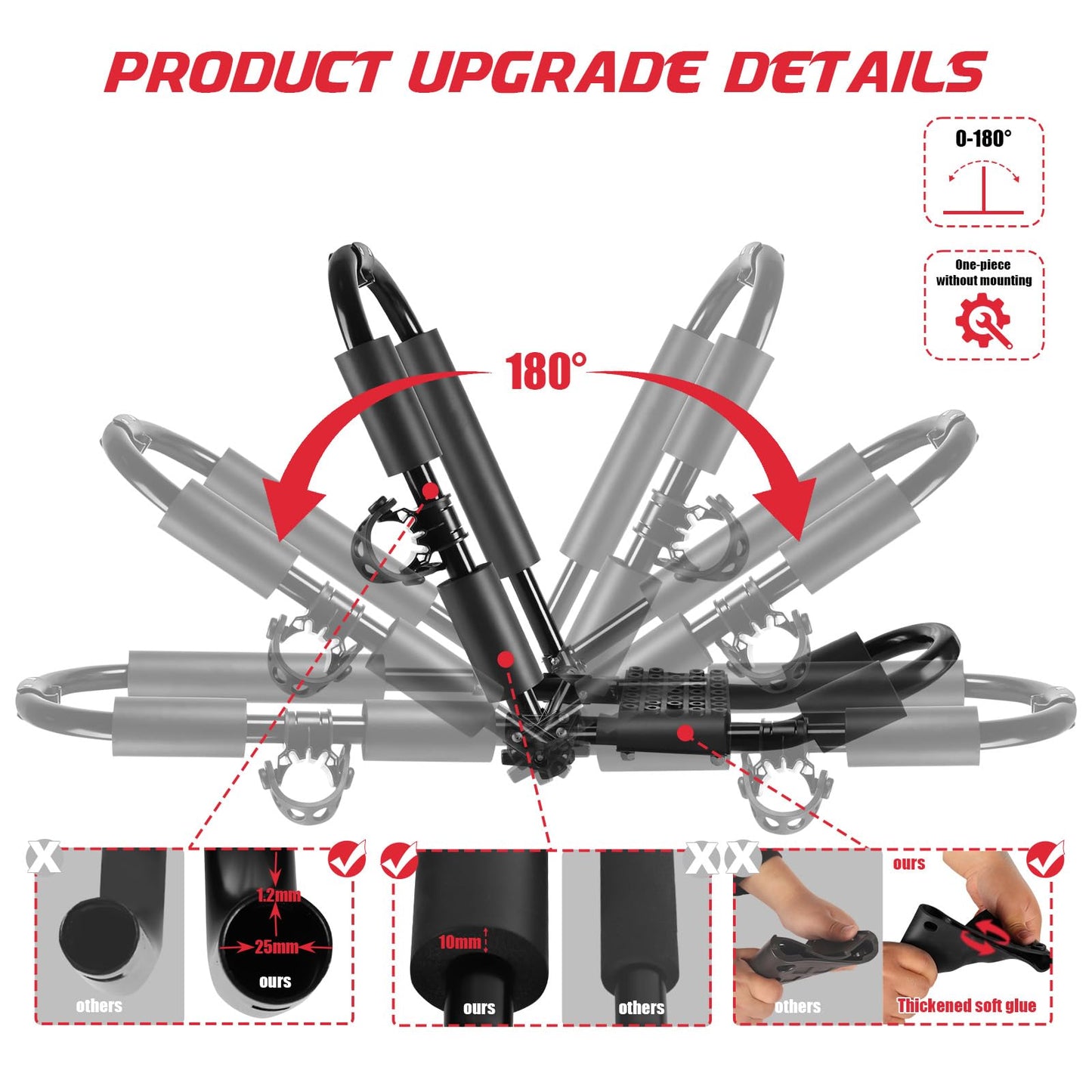 FORWODE Premium Kayak Roof Rack, 2 Pair J-Bar Roof Rack, Folding Adjustable Rack, Heavy Duty Kayak Roof Carrier 2 Kayak, Canoe, SUV, Surfboard on SUV, Car and Truck Crossbar (4 pcs)