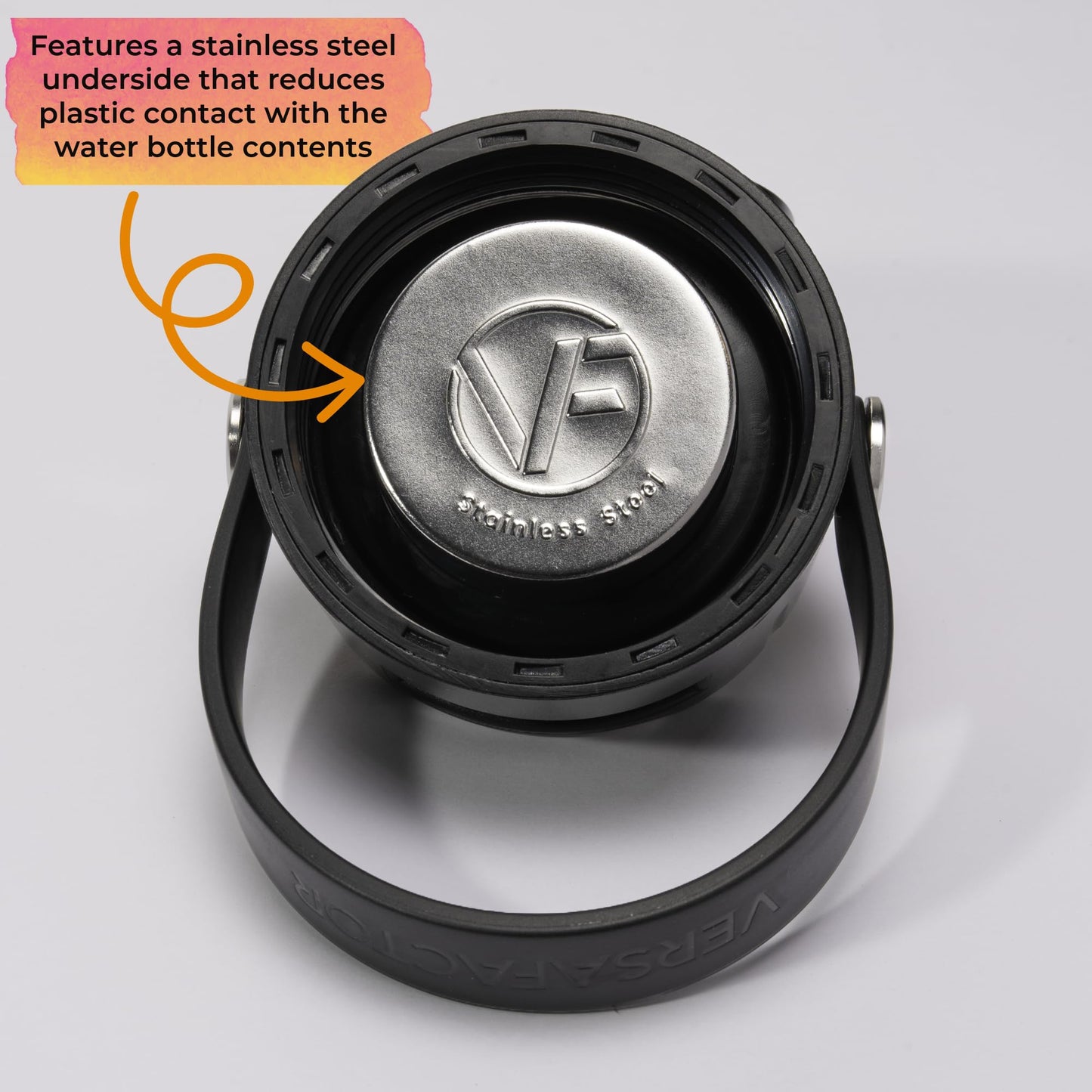 Versafactor MagSafe Wide Mouth Lid for Hydro Flask Water Bottle, Magnetic Phone Holder for All Phones, AirTag or Tile Sticker Holder and Hidden Storage Compartment