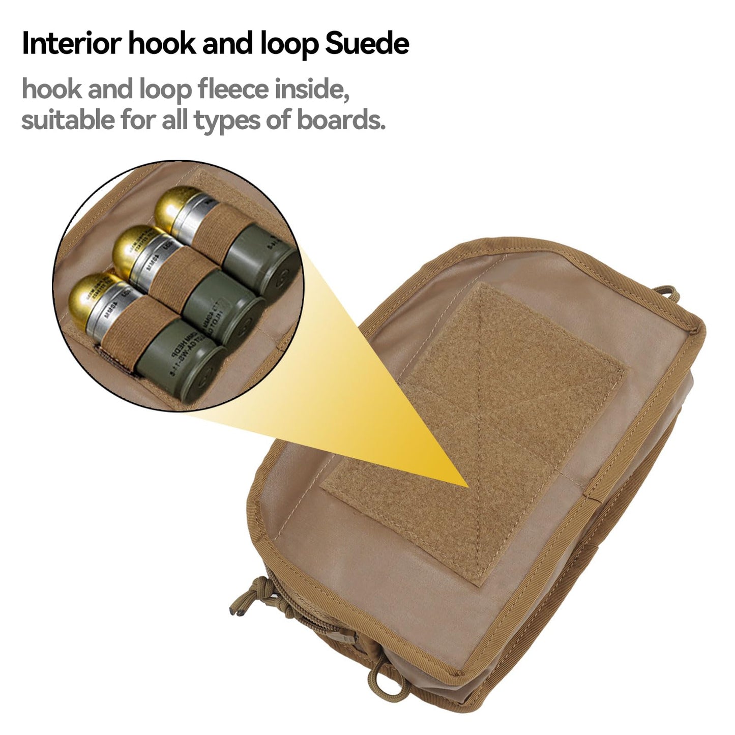 AOUTACC Tactical MOLLE Pouch,Molle Admin Pouch, Zippered Organizer Pocket,Chest Rig Molle Bag for Tactical Vest and Organizer Panel-Brown