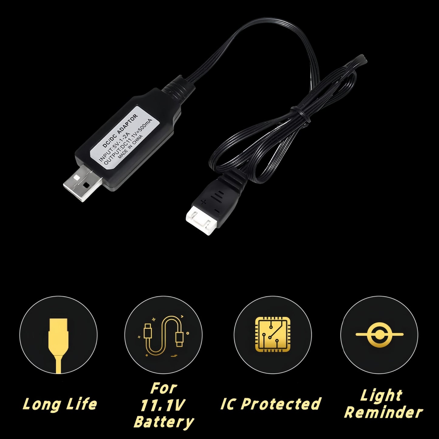 Itexkun 11.1V Airsoft Battery 2000mAh 30C Rechargeable Li-Po T Plug 452096 for Most Airsoft Model Guns Gel Water Bead Blaster with USB Cable (3S 452096)