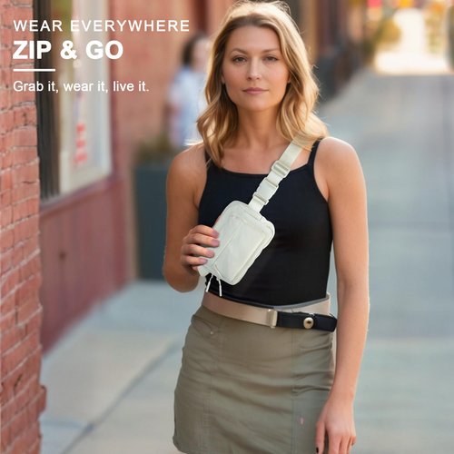 NWT XPEDITION Crossbody Bags for Women & Fanny Pack for Men, Lightweight Adjustable Strap Belt Bag for Travel, Running, Hiking with Multiple Pockets, Black
