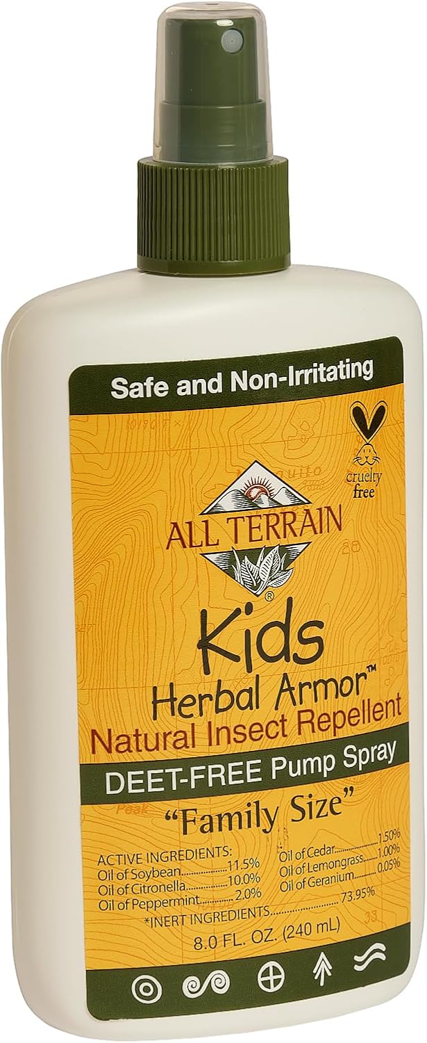 Kids Herbal Armor DEET-Free Pump Spray 4oz. Insect Repellent, Plant-Based and All-Natural Bug Repellent, Safe for Family and Pets, Mosquito and Bug Protection