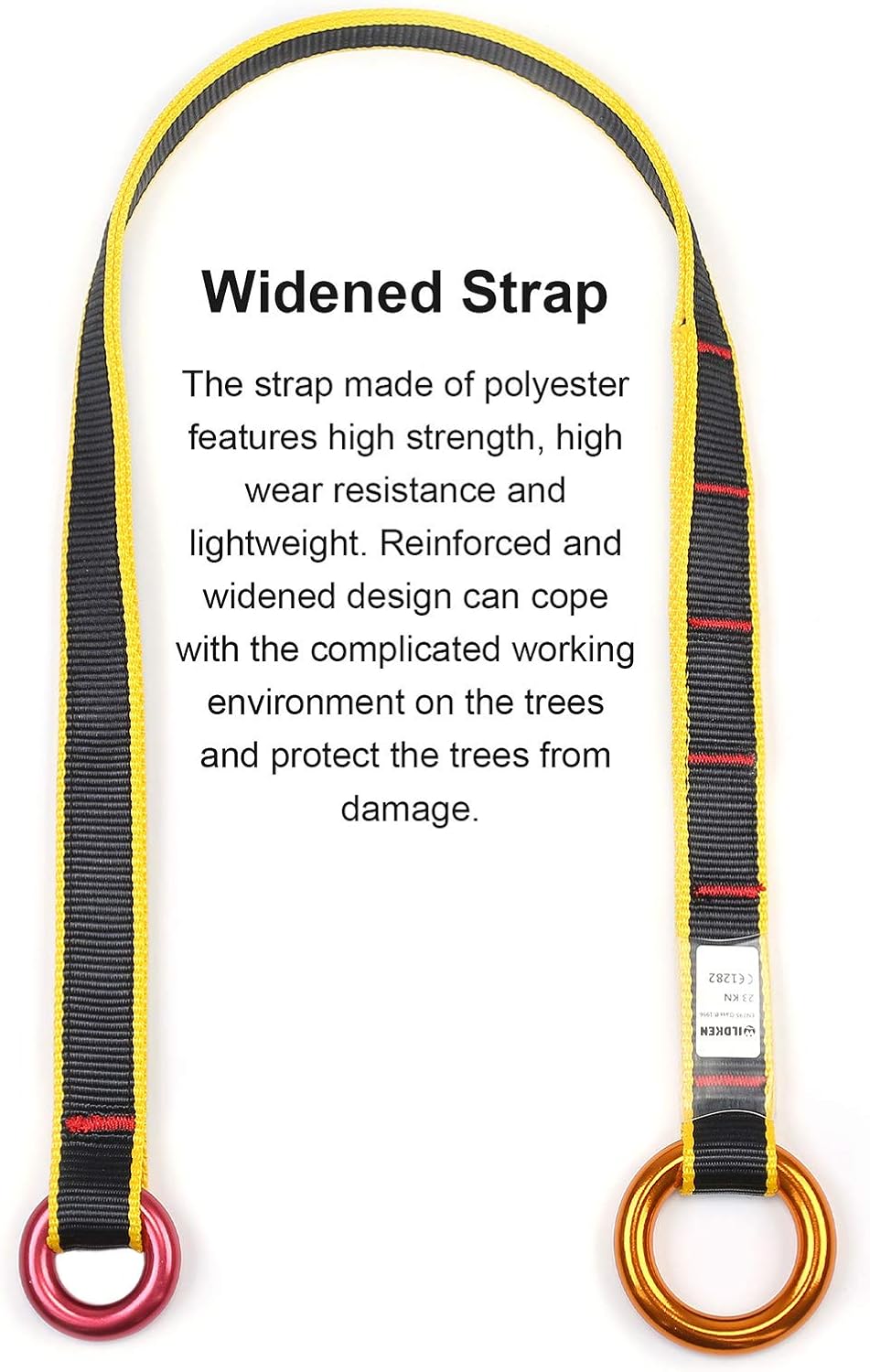 WILDKEN Tree Arborist Friction Saver Tree Climbing Cambium Saver Loop Belt Sling Retrievable Anchor 35.4 inch/43 inch