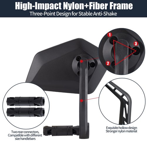 New Bar End Bike Mirror, APLSTOW HD Automotive Grade Glass Lens E-Bike Mirrors, Scratch Resistant, Safe Bicycle Rearview Mirrors (A Pair)