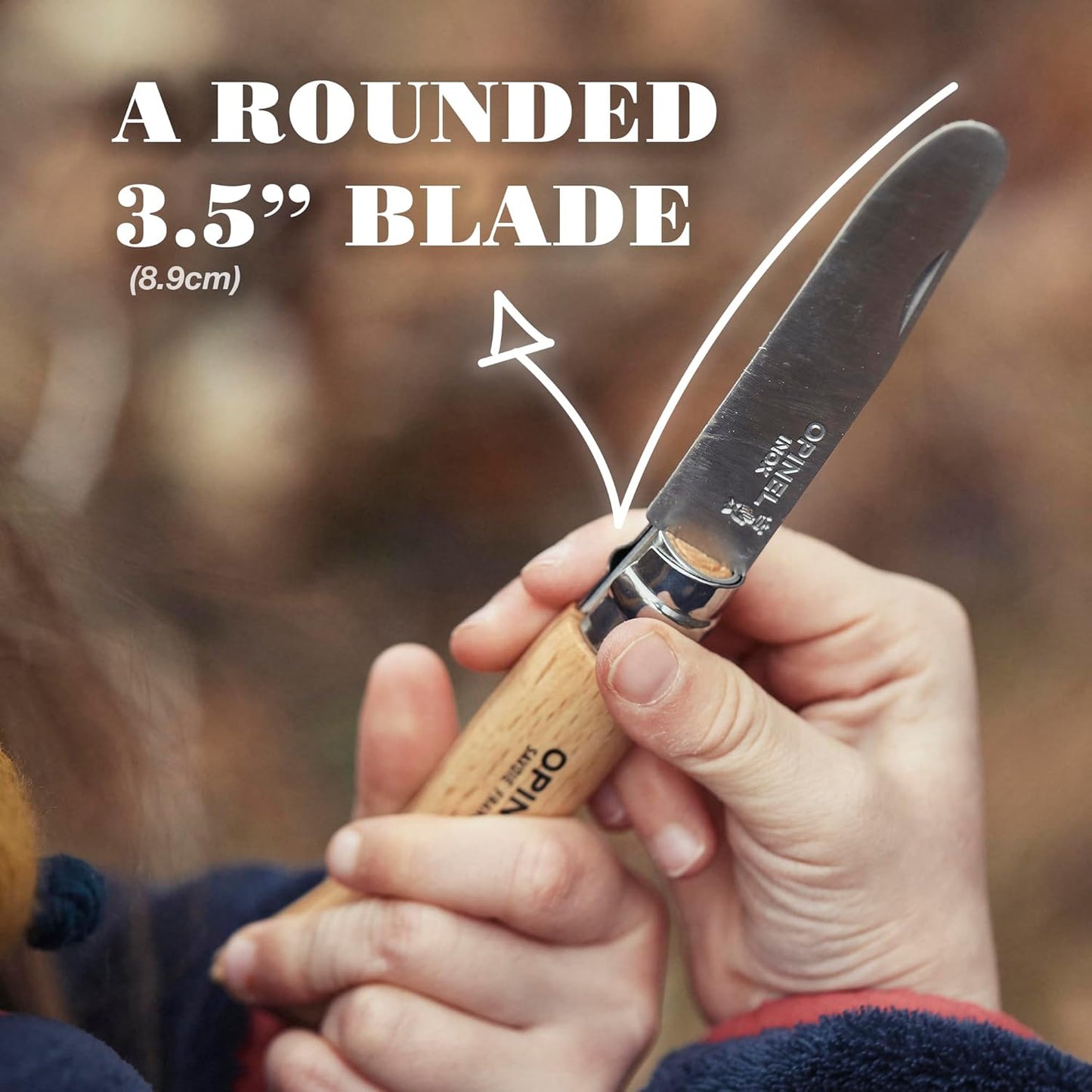Opinel My First No.7 Stainless Steel Children’s Folding Pocket Knife with Safety Rounded Tip