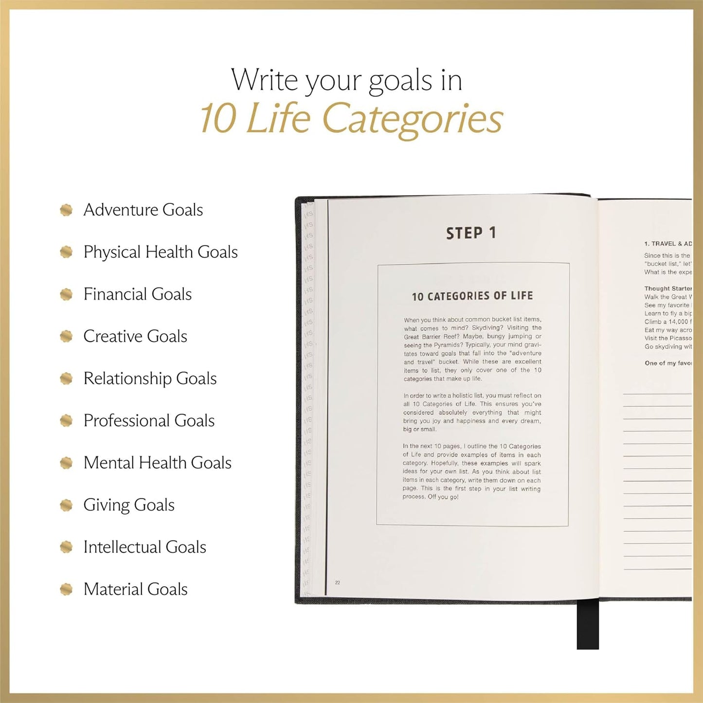 The Bucket List Journal Ben Nemtin Science-Backed Guided Journal for Goals & Happiness, 1 Pack