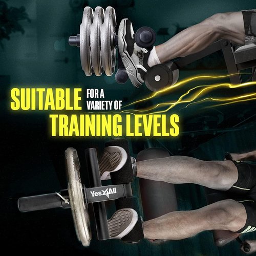 Yes4All Tib Bar - Professional Tibialis Trainer - Get Stronger Calves, Shins And Ankles With Long Bar For More Plates And Ripping Lower Leg Muscles. Fit 2" Weight Plates - All Shoe Sizes For Men/Women