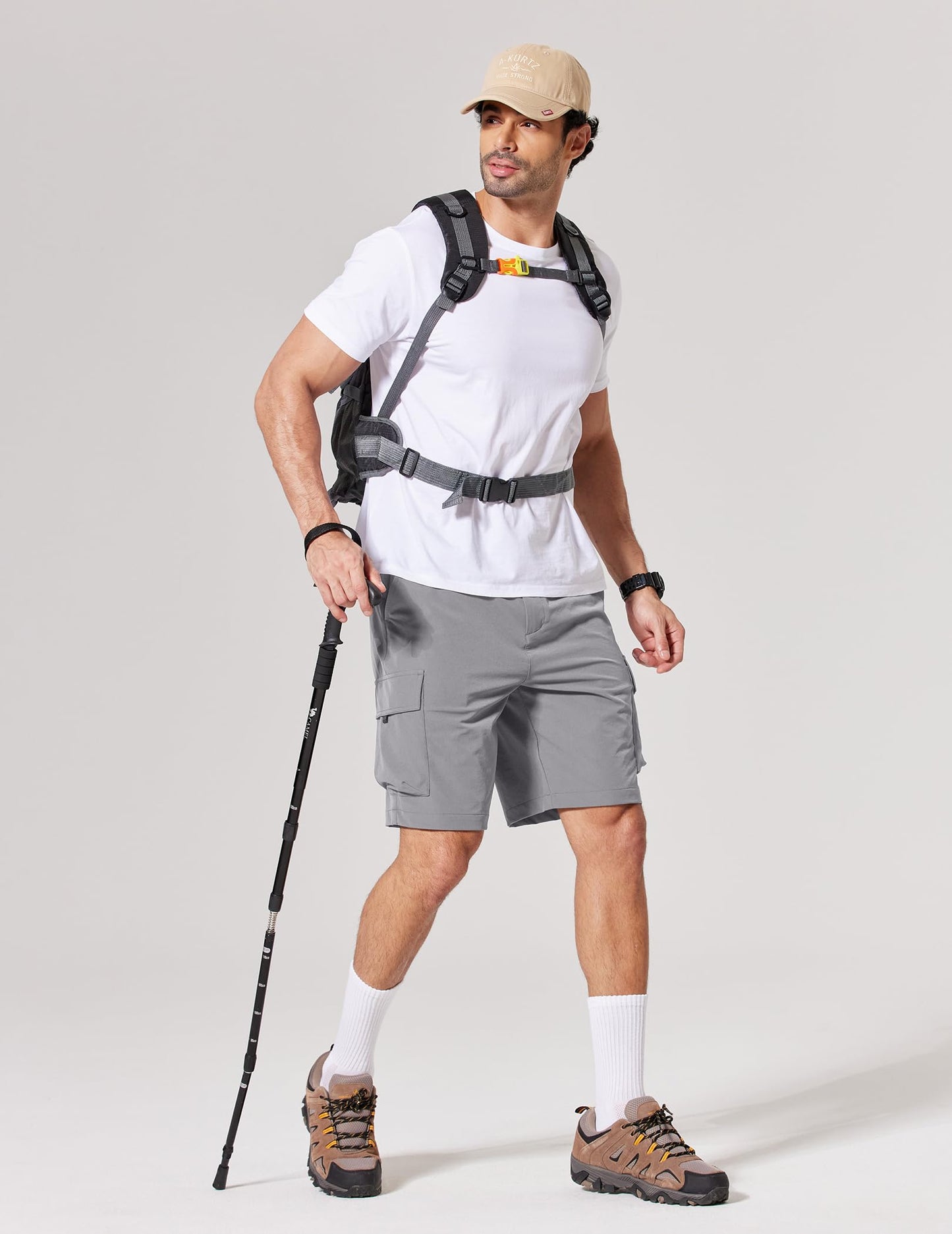 COOFANDY Mens Shorts Casual Hiking Cargo Shorts Lightweight Quick Dry Fishing Golf Shorts Men 9 Inch Inseam