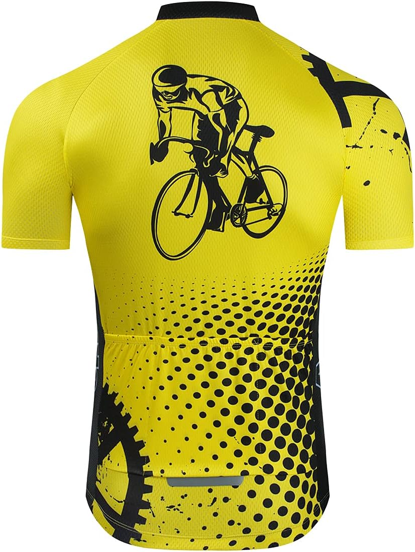 Aogda Cycling Jerseys Men Bike Shirts Team Biking Tops Bicycle Short Sleeves Clothing