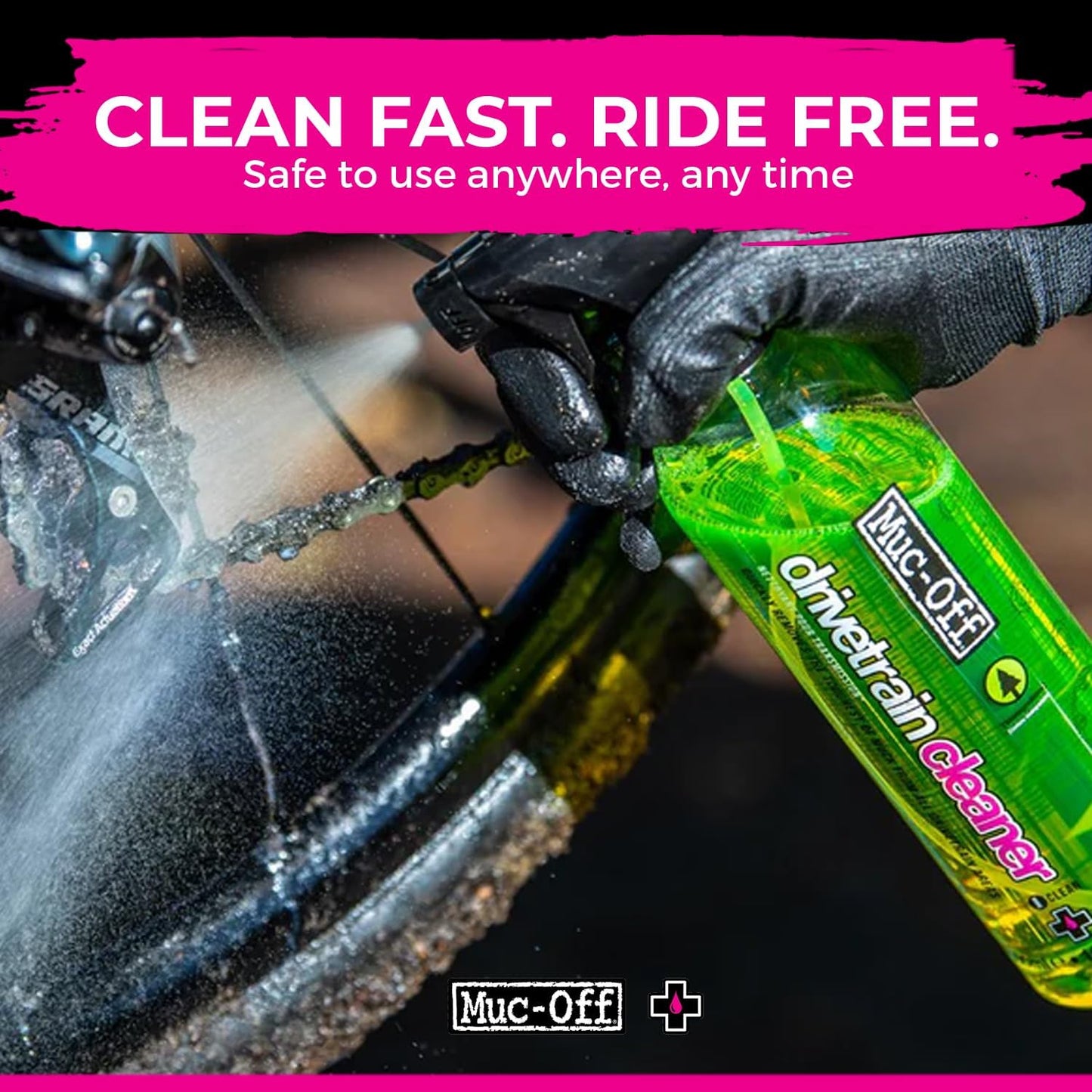 Muc-Off Bio Drivetrain Cleaner | Effective Biodegradable Bicycle Chain Cleaner and Degreaser Spray | Suitable for All Types of Bike