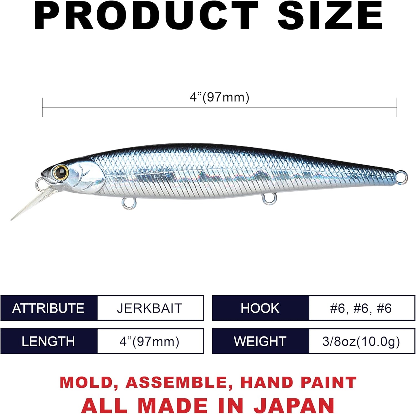 LUCKY CRAFT Slender Pointer 97MR, Freshwater Lake Bass Fishing Lure, Jerkbait, Smallmouth, Walleye, Suspending, Tournament Winning, Perfect Wobbling, Fishing Gear, Fishing Accessories, Fishing Tackle