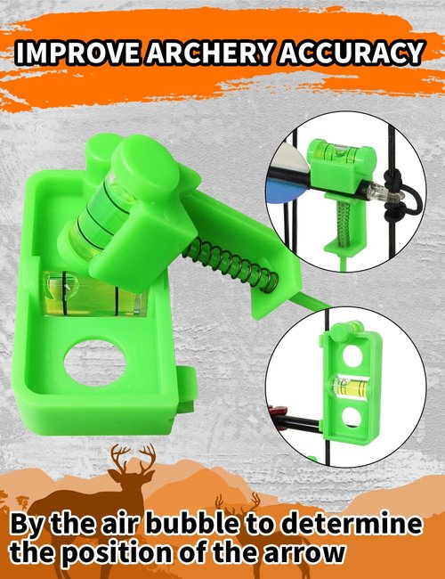 THREE ARCHERS Archery Bow Tuning and Mounting String Level Combo Kit for Compound Bows (Green)