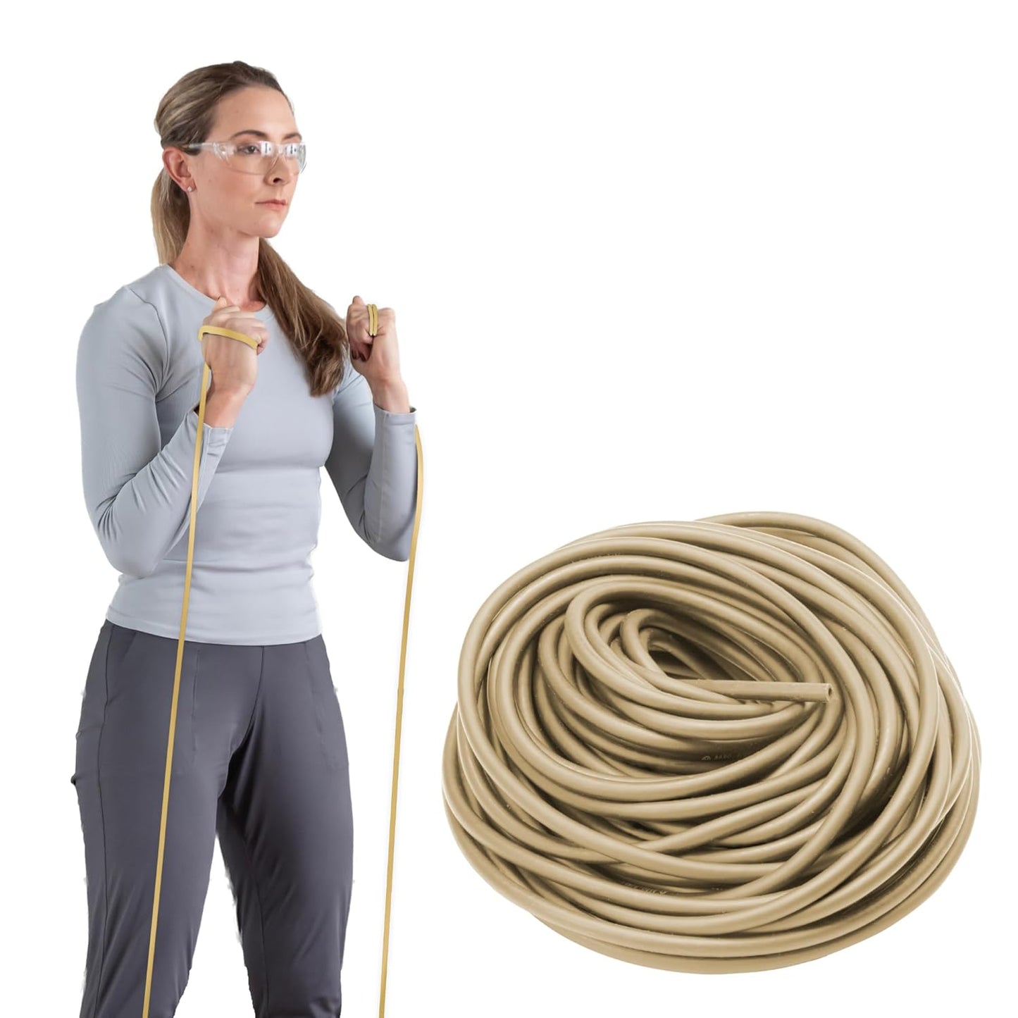 THERABAND Latex Resistance Tubing, Green, Heavy, Level 3, 100 ft Roll, Professional Grade Resistance Band for Exercise, Upper and Lower Body Workouts, Cut-to-Length, Color-Coded Levels