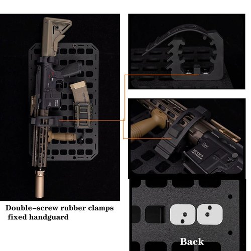 Tactical Molle Panel 8x12.5inch Portable Gear Organizer with Handle Insert Backpack Tactical Equipment Storage Pouches, Molle Panel Rack Mount Connection Fittings (Gun Adapter Base)