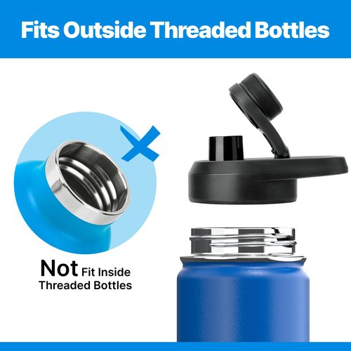 Bluwing Spout Lid for Hydro Flask 12-64oz Wide Mouth, Replacement Lids with Handle for Hydroflask, Thermoflask, koodee Wide Mouth Sports Water Bottle, Leak Proof (1 Pack