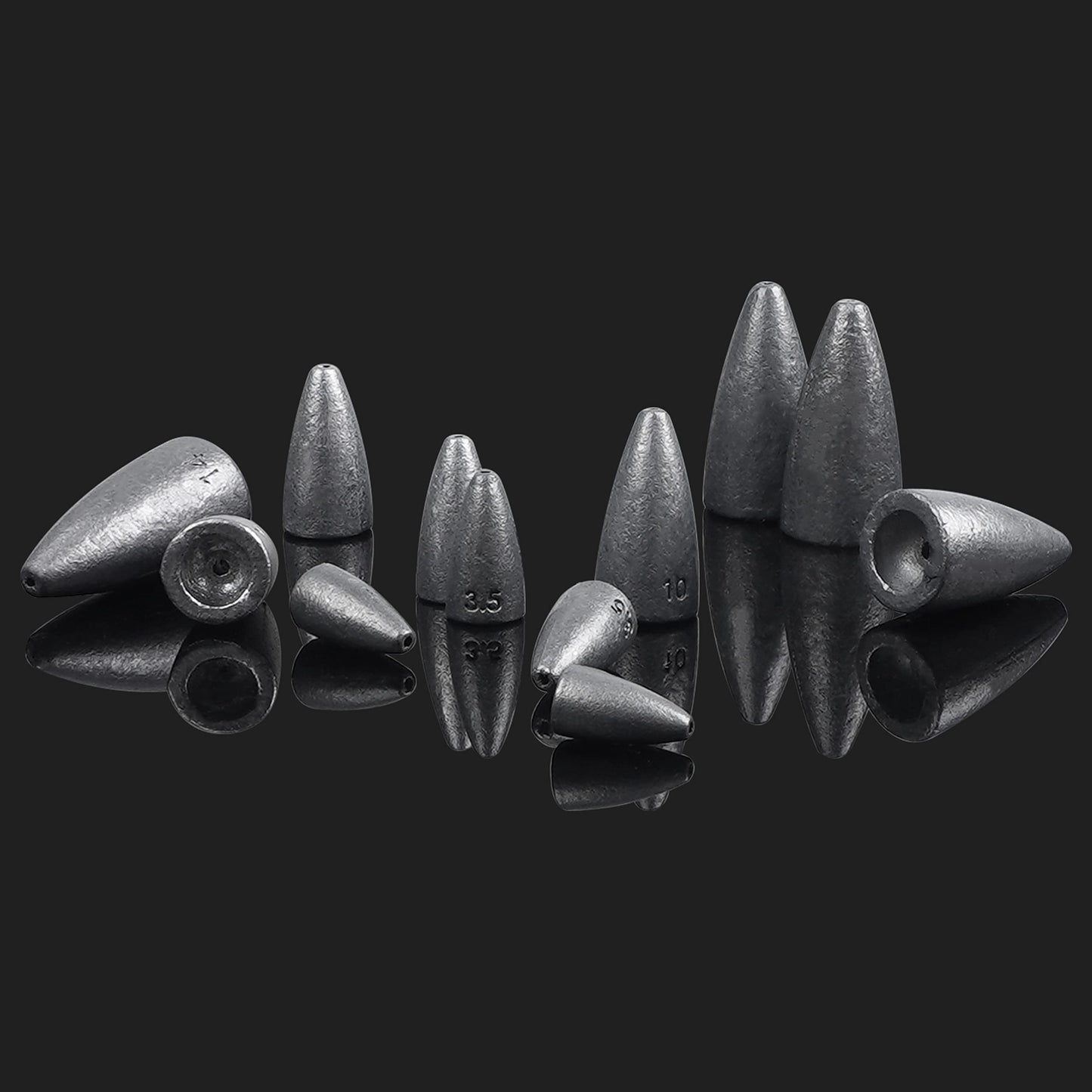 35/50 Packs Bullet Fishing Sinkers Weight Sinker Fishing Worm Sinkers Slip Sinker for Bass Fishing,Texas Rigs Multiple Size 1/16oz,1/8oz,3/16oz,1/4oz,3/8oz,1/2oz (1/16oz - 50pcs)