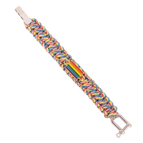 Desert Cactus Gay Pride Flag Paracord Bracelet - Adjustable Size (Paracord)