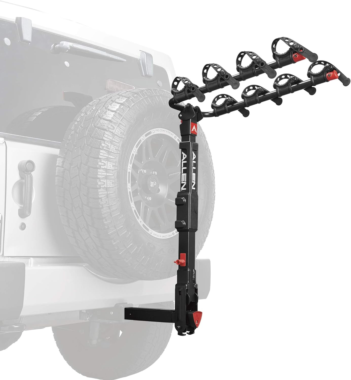 Allen Sports Deluxe Locking Quick Release 4-Bike Carrier for 2 Inch Hitch, Model 542QR, Black